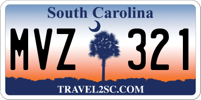 SC license plate MVZ321