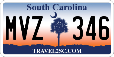 SC license plate MVZ346