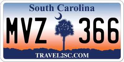 SC license plate MVZ366