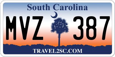 SC license plate MVZ387