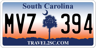SC license plate MVZ394