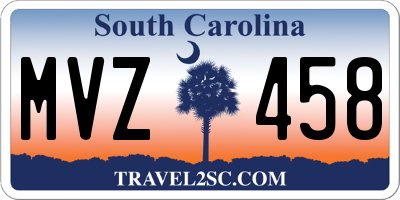 SC license plate MVZ458