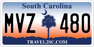 SC license plate MVZ480