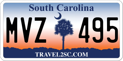 SC license plate MVZ495
