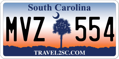 SC license plate MVZ554