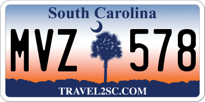 SC license plate MVZ578