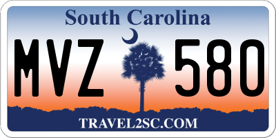 SC license plate MVZ580