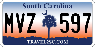 SC license plate MVZ597