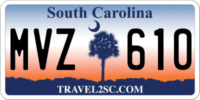 SC license plate MVZ610