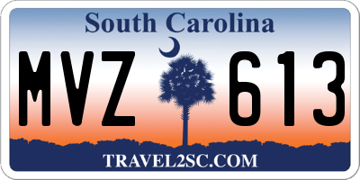 SC license plate MVZ613