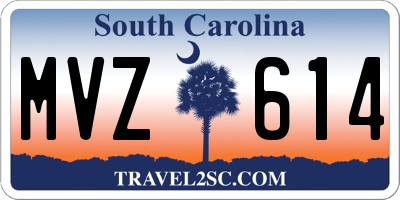 SC license plate MVZ614