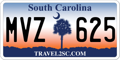 SC license plate MVZ625