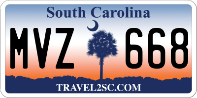 SC license plate MVZ668