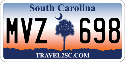 SC license plate MVZ698