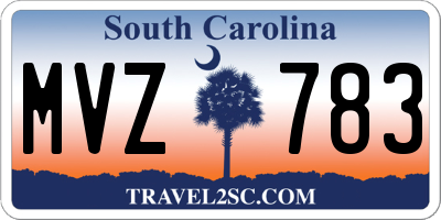 SC license plate MVZ783