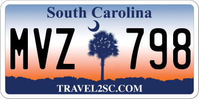 SC license plate MVZ798