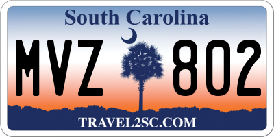 SC license plate MVZ802