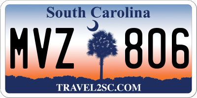 SC license plate MVZ806