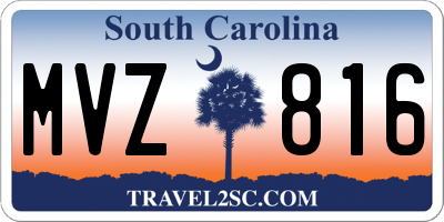 SC license plate MVZ816