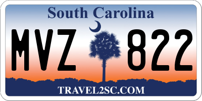 SC license plate MVZ822