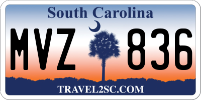 SC license plate MVZ836
