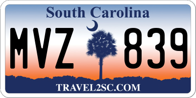 SC license plate MVZ839