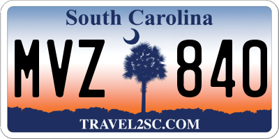SC license plate MVZ840