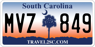 SC license plate MVZ849