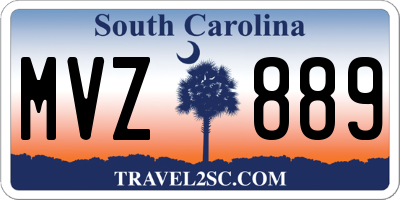 SC license plate MVZ889
