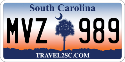 SC license plate MVZ989