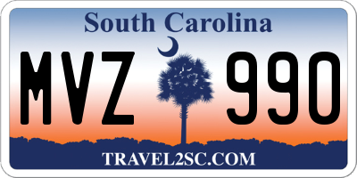 SC license plate MVZ990