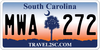 SC license plate MWA272