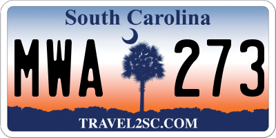 SC license plate MWA273