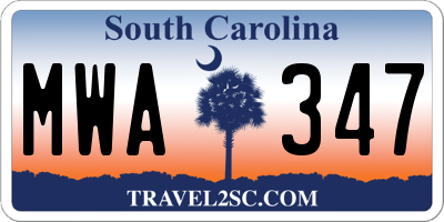 SC license plate MWA347