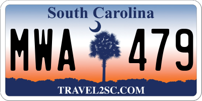 SC license plate MWA479