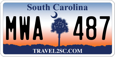 SC license plate MWA487