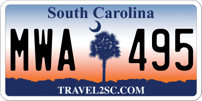 SC license plate MWA495