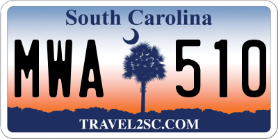 SC license plate MWA510
