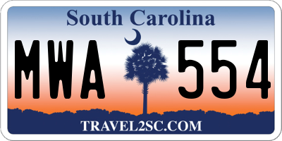 SC license plate MWA554