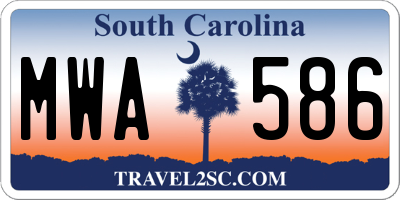 SC license plate MWA586