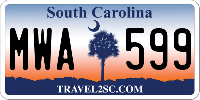 SC license plate MWA599