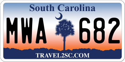 SC license plate MWA682