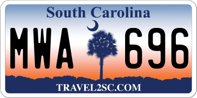SC license plate MWA696