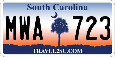 SC license plate MWA723