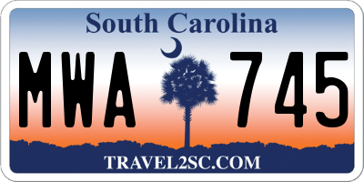 SC license plate MWA745