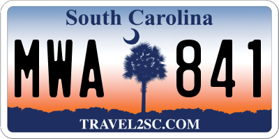 SC license plate MWA841