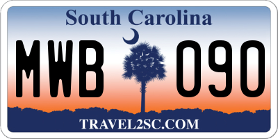 SC license plate MWB090
