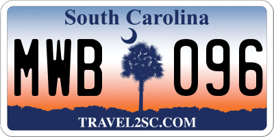 SC license plate MWB096