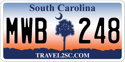 SC license plate MWB248