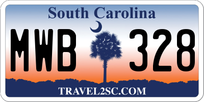 SC license plate MWB328